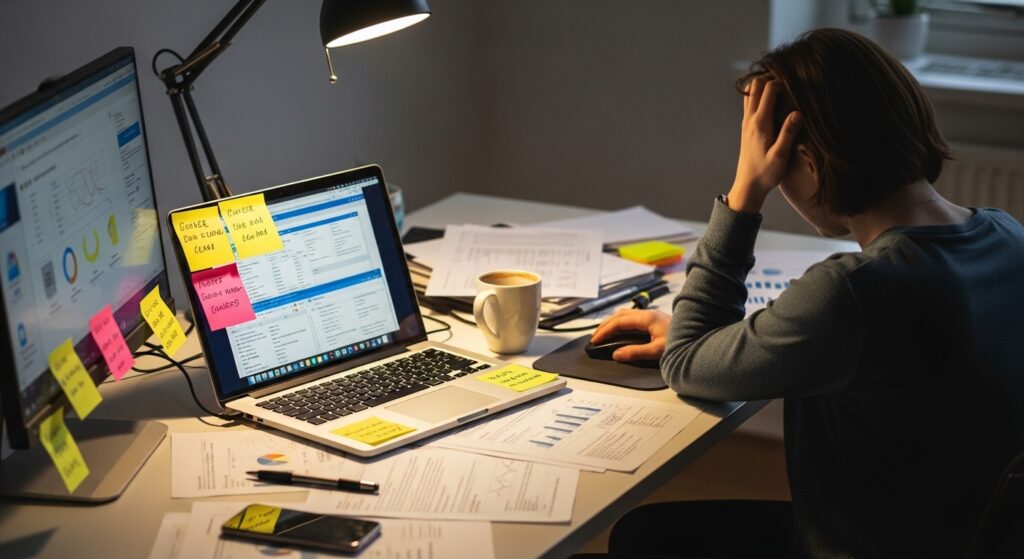 Stressed person with over working load - AWESOME MENTAL HEALTH